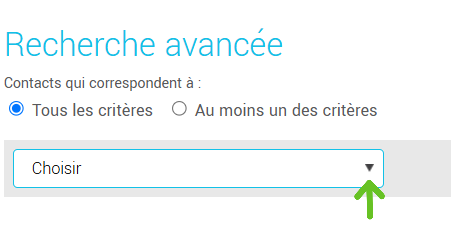 recherche avancée, choisir les critères