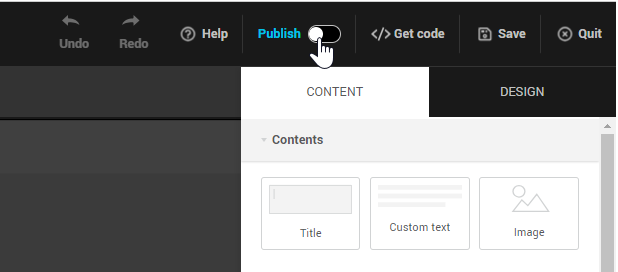 Activate the switch to publish your form