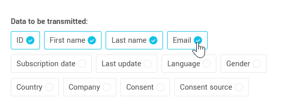 Check the information to be transmitted in your webhook