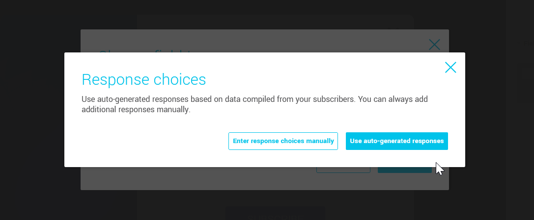 Get suggested answer choices based on your contacts' data