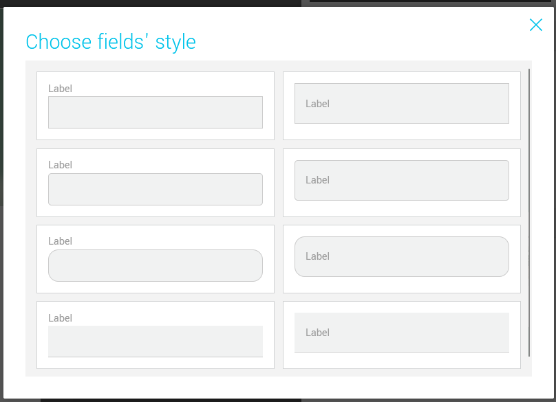 choose a style for your form's fields