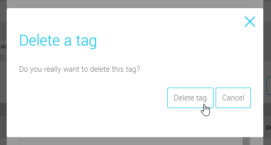 Confirm tag deletion