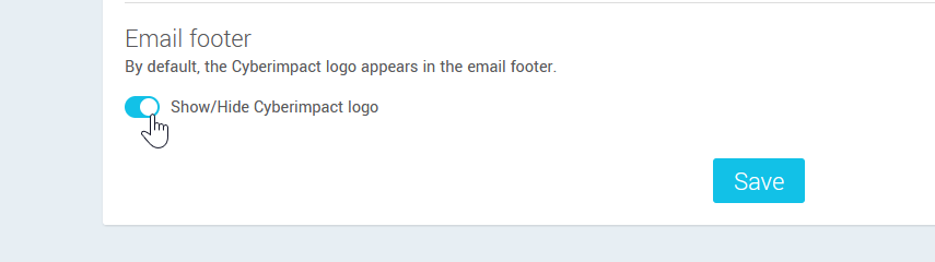 Switch in the email footer setting