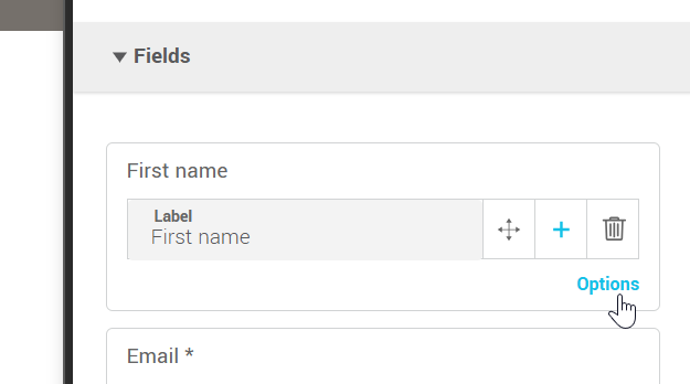 how to open field options