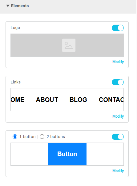 Menu elements