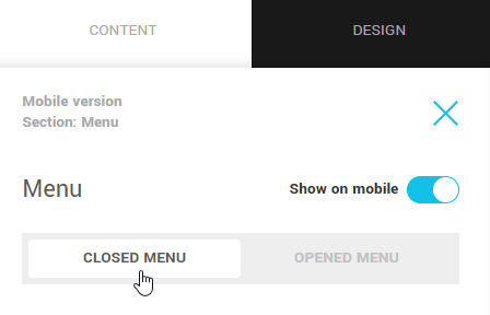 Open close menu