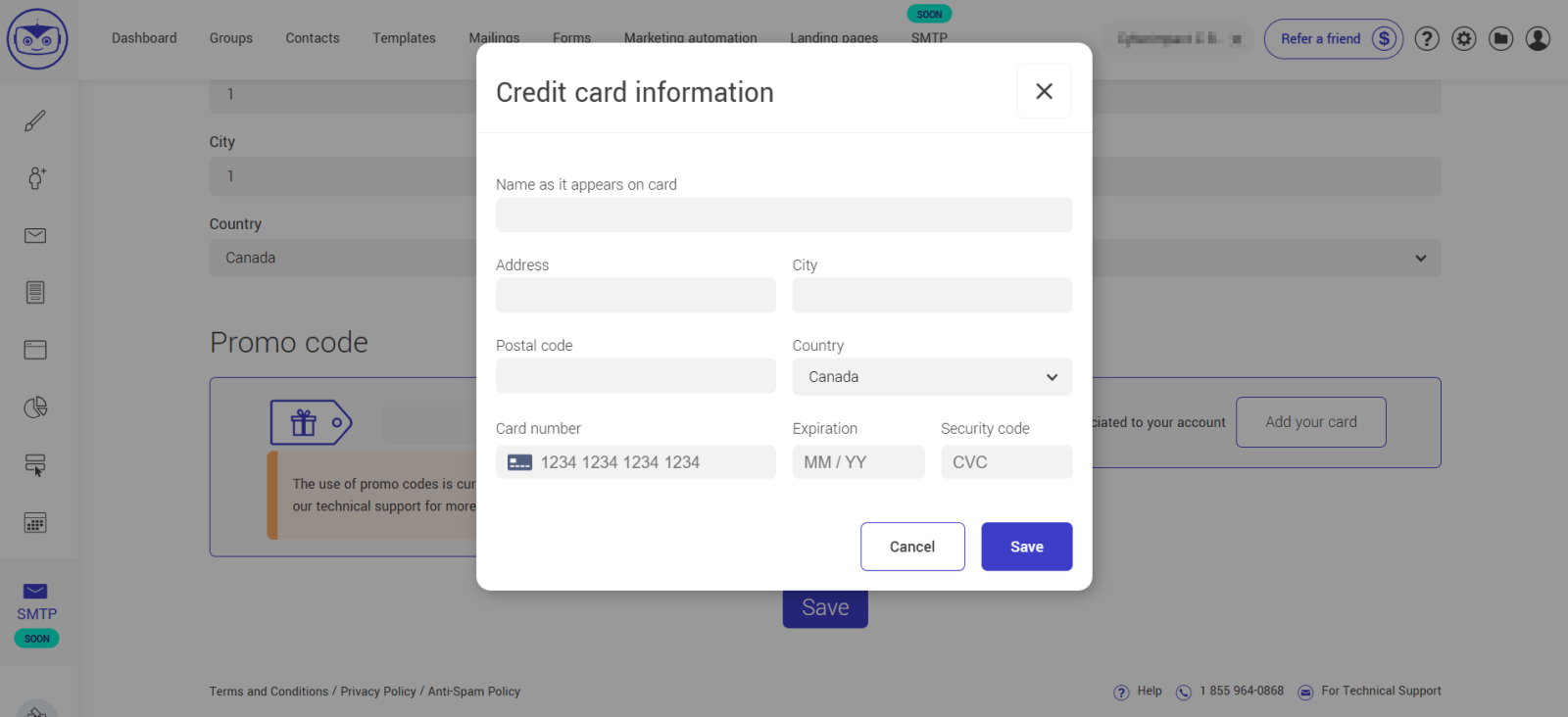 Change-credit-card-information-of-your-account-cyberimpact