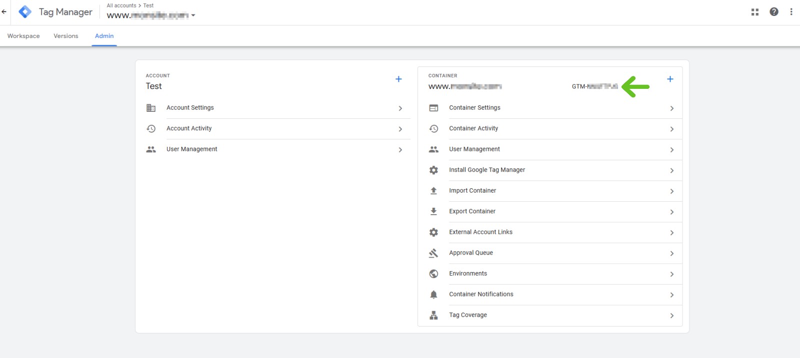 Where to find your GTM ID