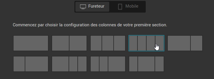 Choisir la configuration des colonnes