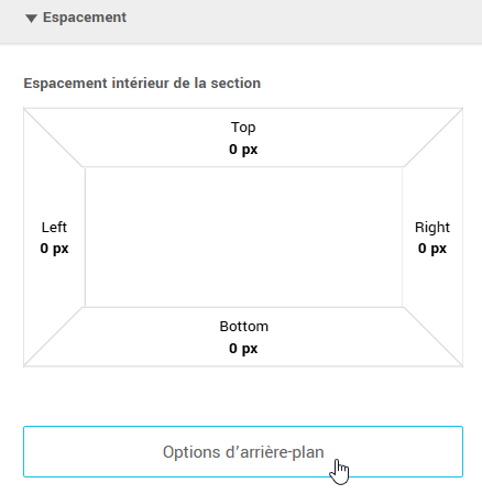 Espacement et options d'arrière-plan