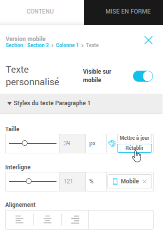 Bouton rétablir