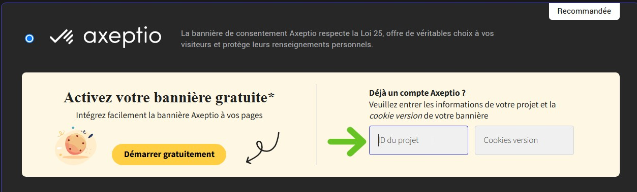 Déjà un compte Axeptio